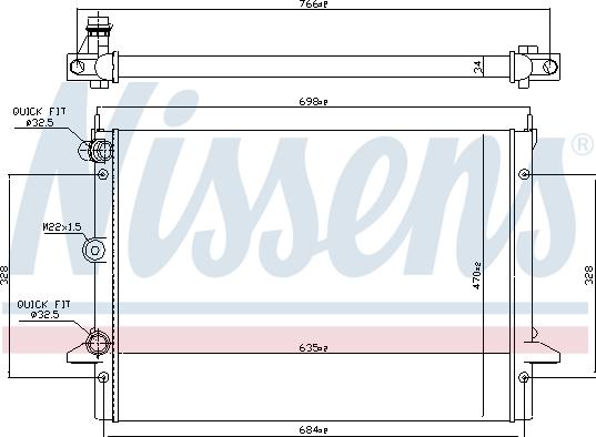 Nissens 697411 - Радиатор, охлаждение двигателя autospares.lv