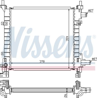 Nissens 692255 - Радиатор, охлаждение двигателя autospares.lv