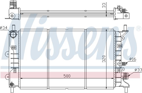 Nissens 692630 - Радиатор, охлаждение двигателя autospares.lv