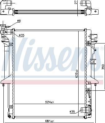 Nissens 628966 - Радиатор, охлаждение двигателя autospares.lv