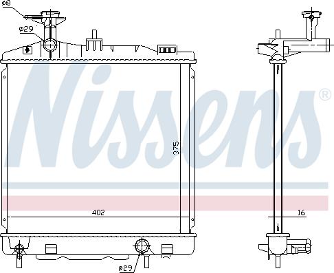 Nissens 628988 - Радиатор, охлаждение двигателя autospares.lv