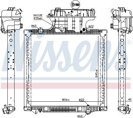 Nissens 628757 - Радиатор, охлаждение двигателя autospares.lv