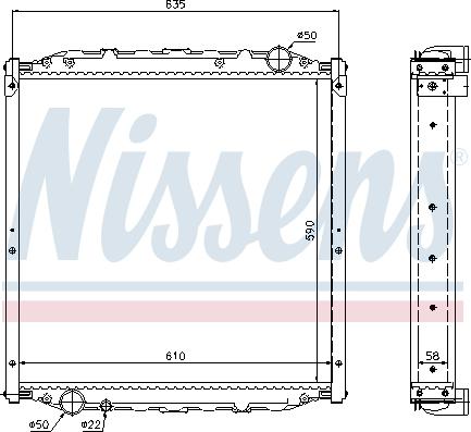 Nissens 62877A - Радиатор, охлаждение двигателя autospares.lv