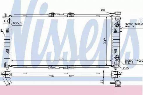 Nissens 62393A - Радиатор, охлаждение двигателя autospares.lv