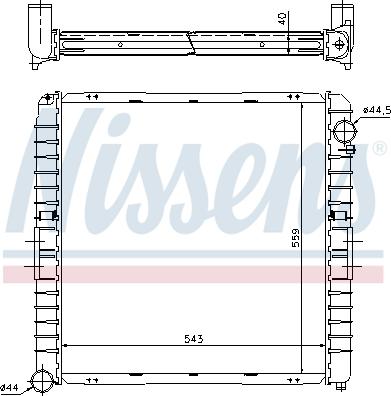 Nissens 62345A - Радиатор, охлаждение двигателя autospares.lv