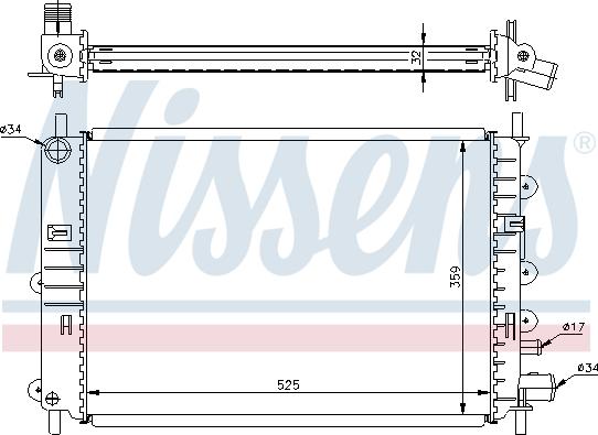 Nissens 694365 - Радиатор, охлаждение двигателя autospares.lv