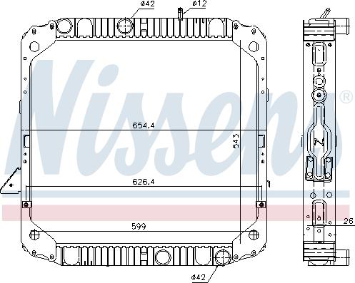 Nissens 62743 - Радиатор, охлаждение двигателя autospares.lv