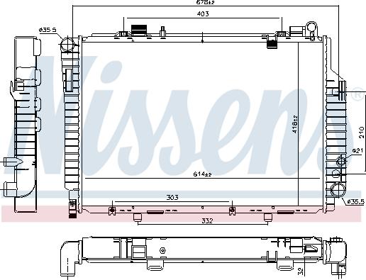 Nissens 62765 - Радиатор, охлаждение двигателя autospares.lv