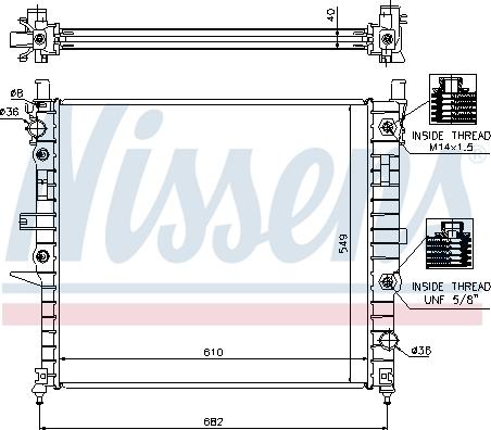 Nissens 62788A - Радиатор, охлаждение двигателя autospares.lv