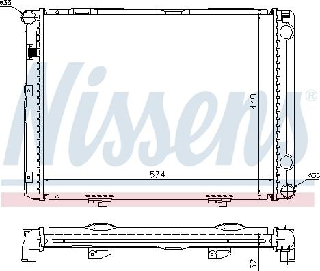 Nissens 62732A - Радиатор, охлаждение двигателя autospares.lv