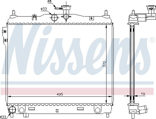 Nissens 67495 - Радиатор, охлаждение двигателя autospares.lv