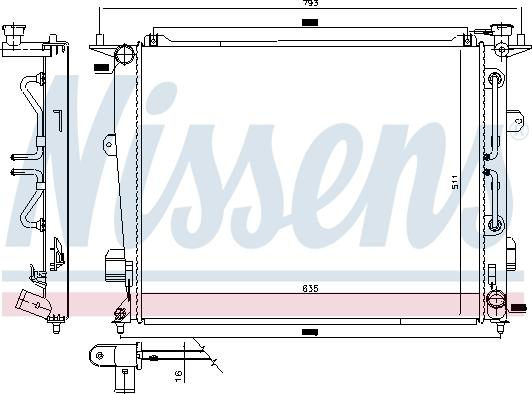 Nissens 675047 - Радиатор, охлаждение двигателя autospares.lv