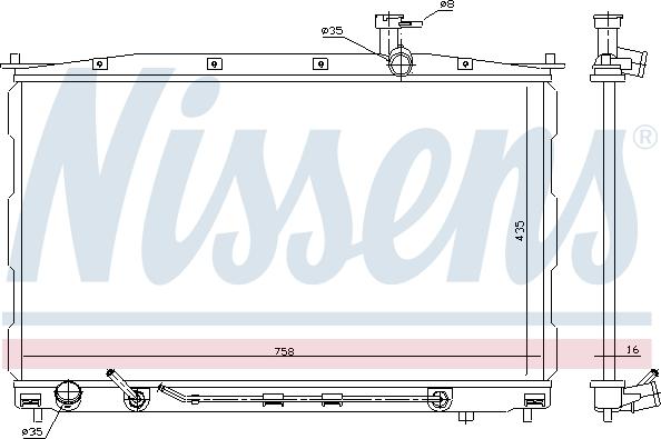 Nissens 67505 - Радиатор, охлаждение двигателя autospares.lv