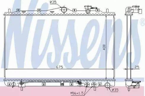 Nissens 67007 - Радиатор, охлаждение двигателя autospares.lv