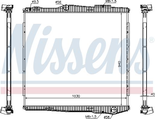 Nissens 672900 - Радиатор, охлаждение двигателя autospares.lv