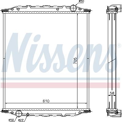 Nissens 672200 - Радиатор, охлаждение двигателя autospares.lv