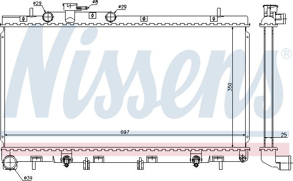 Nissens 67729 - Радиатор, охлаждение двигателя autospares.lv