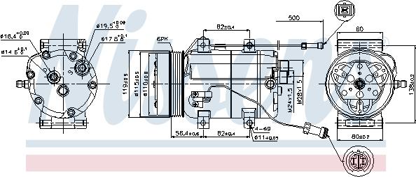 Nissens 89452 - Компрессор кондиционера autospares.lv