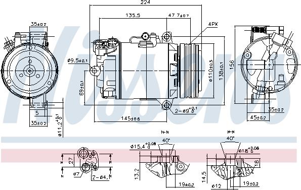 Nissens 89483 - Компрессор кондиционера autospares.lv