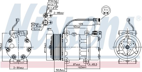 Nissens 89476 - Компрессор кондиционера autospares.lv