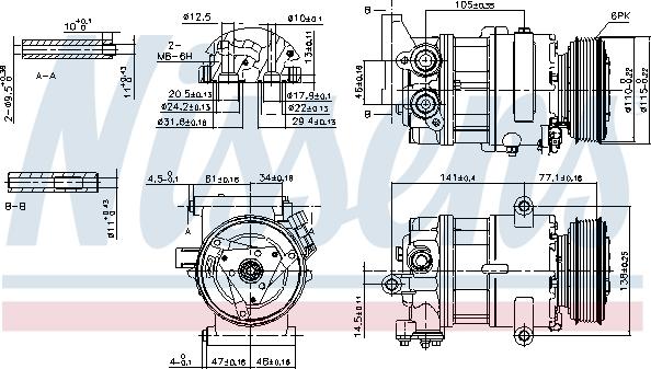 Nissens 89590 - Компрессор кондиционера autospares.lv