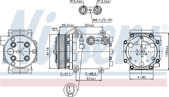 Nissens 89551 - Компрессор кондиционера autospares.lv