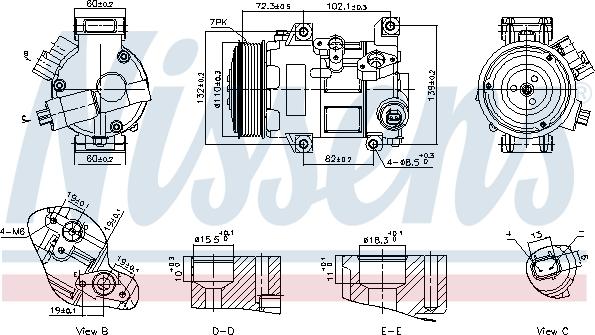 Nissens 89516 - Компрессор кондиционера autospares.lv