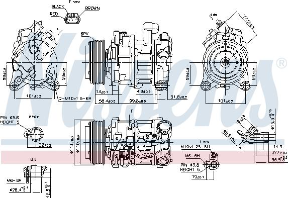 Nissens 89585 - Компрессор кондиционера autospares.lv