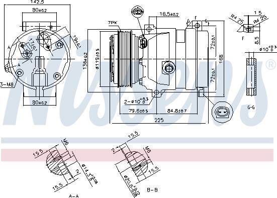 Nissens 89587 - Компрессор кондиционера autospares.lv