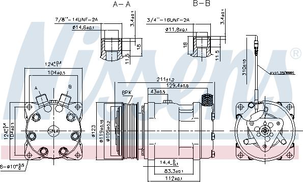 Nissens 89632 - Компрессор кондиционера autospares.lv