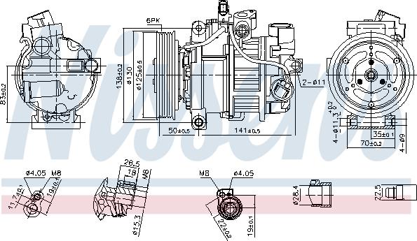 Nissens 890921 - Компрессор кондиционера autospares.lv