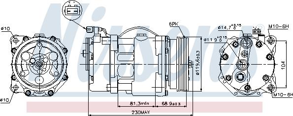 Nissens 89040 - Компрессор кондиционера autospares.lv