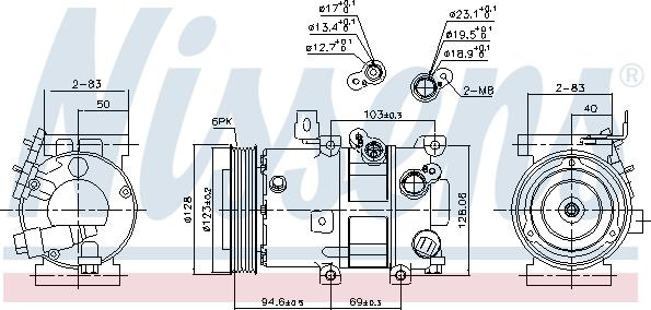 Nissens 890430 - Компрессор кондиционера autospares.lv