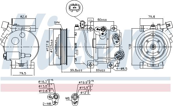 Nissens 890423 - Компрессор кондиционера autospares.lv