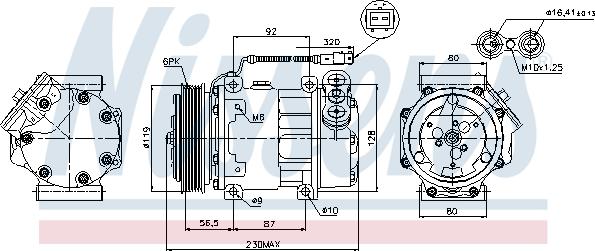 Nissens 89047 - Компрессор кондиционера autospares.lv