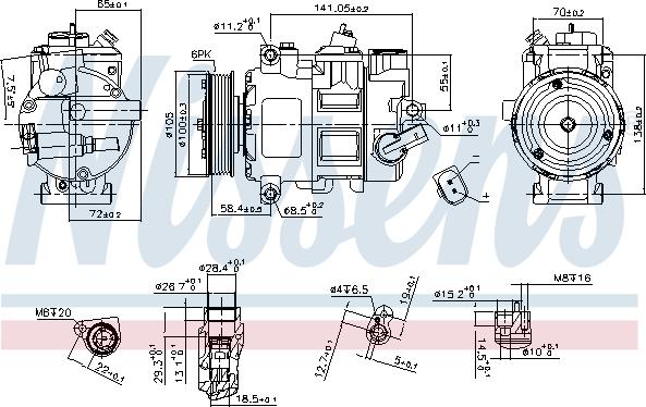 Nissens 890550 - Компрессор кондиционера autospares.lv