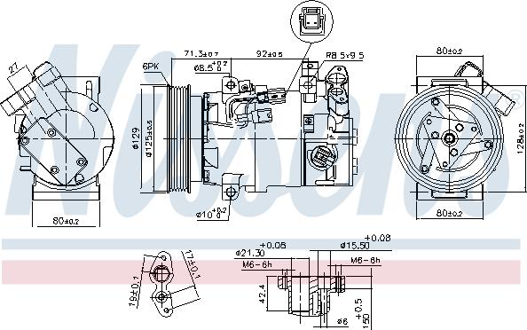 Nissens 890586 - Компрессор кондиционера autospares.lv