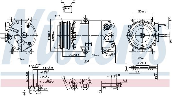 Nissens 890588 - Компрессор кондиционера autospares.lv