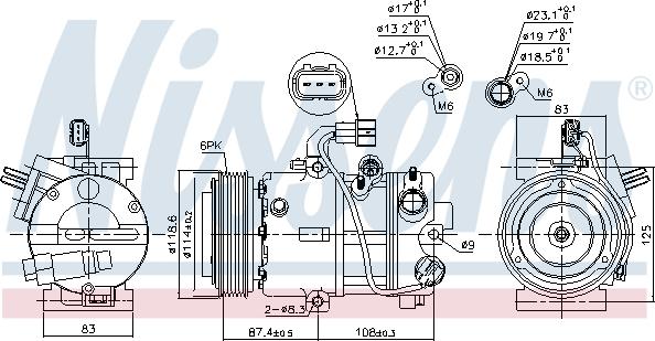 Nissens 890575 - Компрессор кондиционера autospares.lv