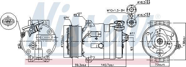 Nissens 89057 - Компрессор кондиционера autospares.lv