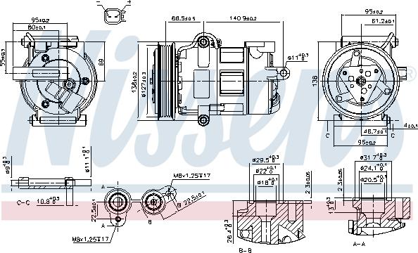 Nissens 890698 - Компрессор кондиционера autospares.lv