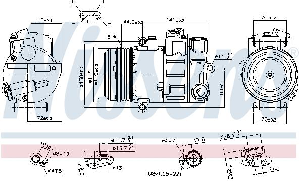 Nissens 890645 - Компрессор кондиционера autospares.lv