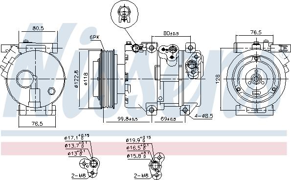 Nissens 890661 - Компрессор кондиционера autospares.lv