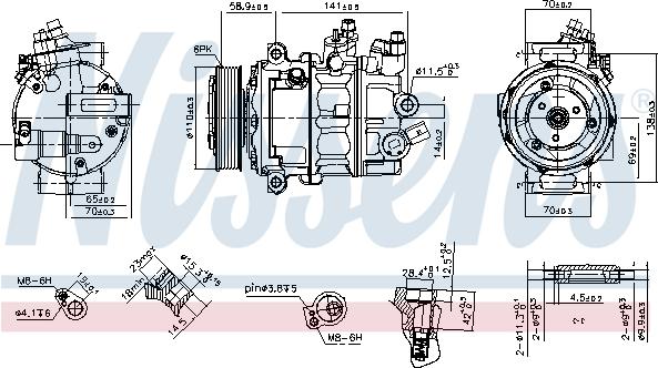 Nissens 890608 - Компрессор кондиционера autospares.lv