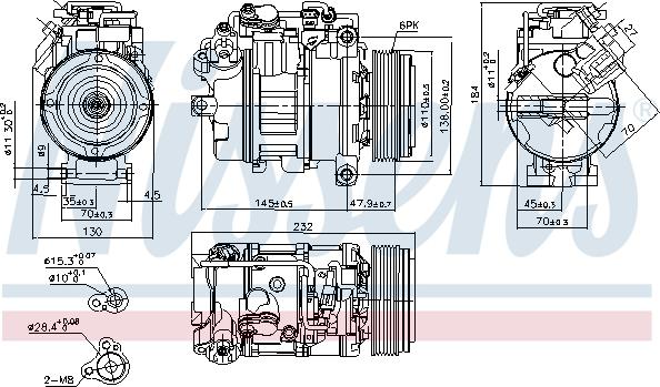 Nissens 890628 - Компрессор кондиционера autospares.lv