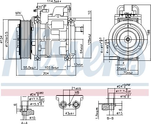 Nissens 890023 - Компрессор кондиционера autospares.lv