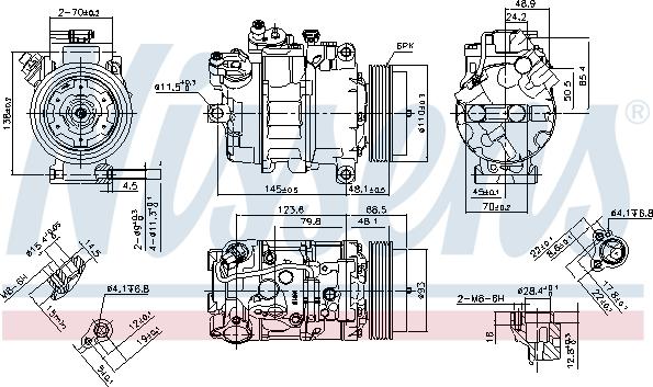 Nissens 890070 - Компрессор кондиционера autospares.lv