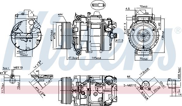 Nissens 890073 - Компрессор кондиционера autospares.lv