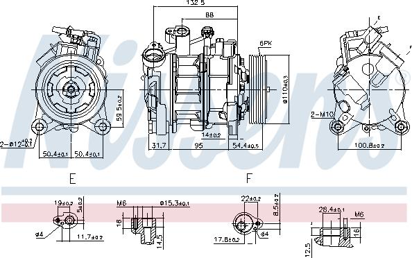 Nissens 890072 - Компрессор кондиционера autospares.lv