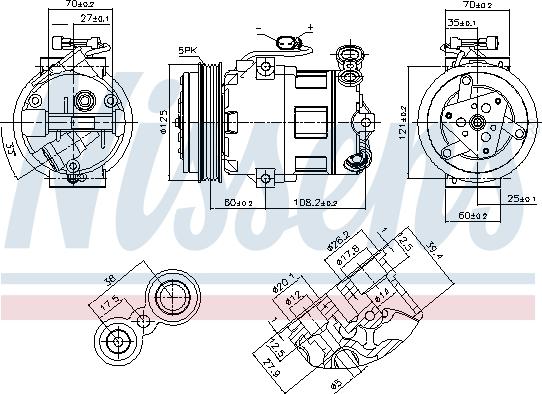 Nissens 890185 - Компрессор кондиционера autospares.lv